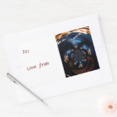 不気味スパイダーズくもの巣カスタム 長方形シール (封筒)