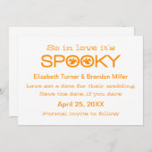 不気味タイポグラフィハロウィン日付を保存 セーブザデート (正面/裏面)