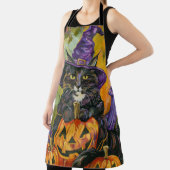 不気味タキシード猫ハロウィーン魔女とカボチャ エプロン (インサイチュ)