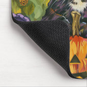 不気味タキシード猫ハロウィーン魔女とカボチャ マウスパッド (コーナー)