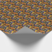 不気味タキシード猫ハロウィーン魔女とカボチャ ラッピングペーパー (角)