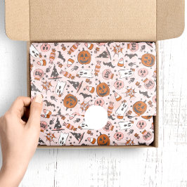 不気味デザインとカボチャ、幽霊、こうもり 薄葉紙