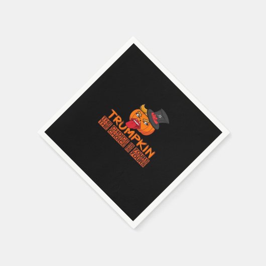 不気味トランプキンハロウィーントップハット&舌アウト – はい スタンダードカクテルナプキン (角)
