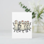 不気味ナーススーツのハロウィン幽霊 ポストカード (スタンド正面)