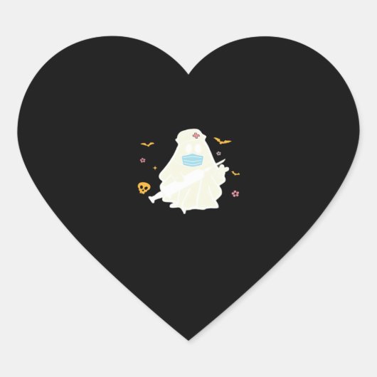 不気味ナース開業医かわいいハロウィーン特大 ハートシール (正面)