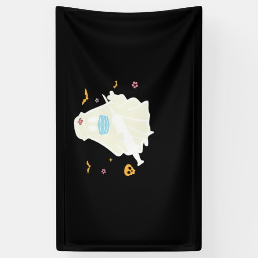 不気味ナース開業医かわいいハロウィーン特大 横断幕 (縦)