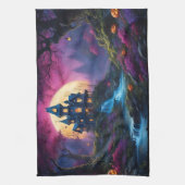 不気味ハウスオンハロウィーンヒル キッチンタオル (縦)