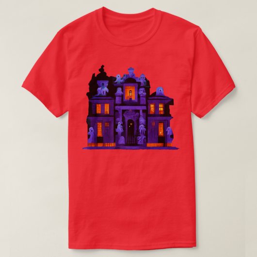 不気味ハウス幽霊のよく出るマンション幽霊シーンフォーハロ Tシャツ (デザイン正面)