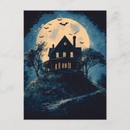 不気味ハウス・オン・ヒル、ハロウィーンのコンセプト ポストカード
