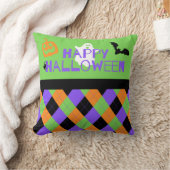 不気味ハッピーハローウィンアーガイル装飾用クッション クッション (ブランケット)
