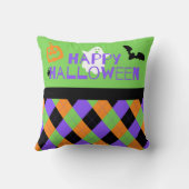 不気味ハッピーハローウィンアーガイル装飾用クッション クッション (裏面)