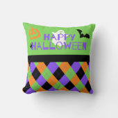 不気味ハッピーハローウィンアーガイル装飾用クッション クッション (正面)