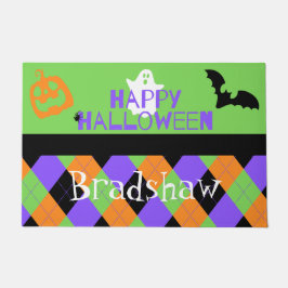 不気味ハッピーハローウィンアーガイル ドアマット