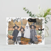 不気味ハッピーハローウィンイラスト2枚 シーズンカード (スタンド正面)