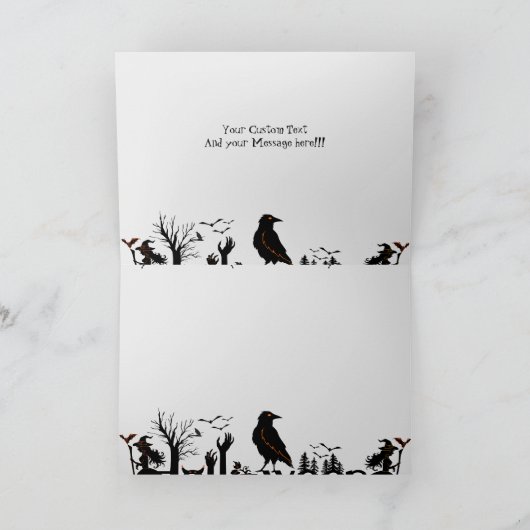 不気味ハッピーハローウィン概念デザイン カード (内部)