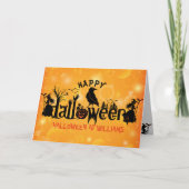 不気味ハッピーハローウィン概念デザイン カード (正面)