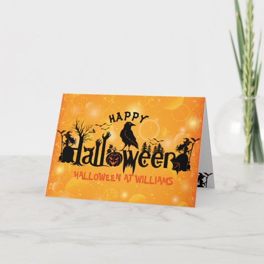 不気味ハッピーハローウィン概念デザイン カード (正面)