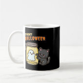 不気味ハッピーハローウィン猫 コーヒーマグカップ (左)