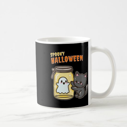 不気味ハッピーハローウィン猫 コーヒーマグカップ (右)