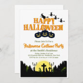 不気味ハッピーハローウィン衣装パーティの招待状 招待状 (正面/裏面)