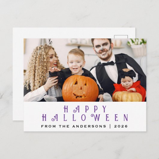 不気味ハッピーハローウィン1写真 シーズンポストカード (正面/裏面)