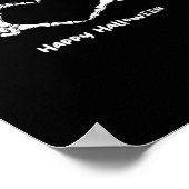 「不気味ハッピーハローウィン」付きスケルトンハンドハート ポスター (角)