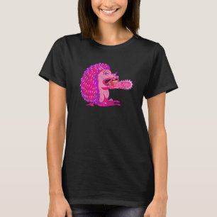 不気味ハリネズミ気流動物チェーンソーH Tシャツ