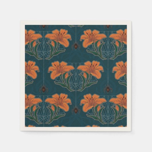 不気味ハロウィンお洒落ヴィンテージスタイル スタンダードカクテルナプキン (正面)