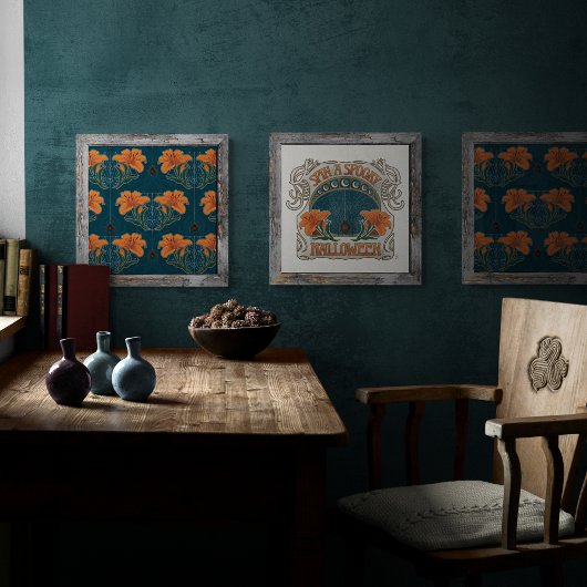 不気味ハロウィンお洒落ヴィンテージスタイル ポスター