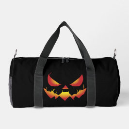 不気味ハロウィンのカボチャ顔オン火 ダッフルバッグ
