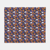 不気味ハロウィンのパタユニークーン：と怖いデザイン フリースブランケット (正面(横))