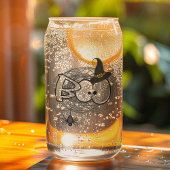 不気味ハロウィンのブーの目 ガラス缶