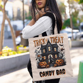 不気味ハロウィンの夜の家の幽霊のよく出るパーティー トートバッグ