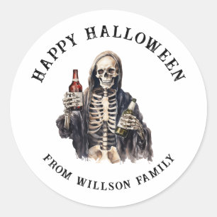 不気味ハロウィンクラシック丸ステッカー ラウンドシール