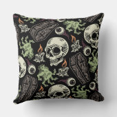 不気味ハロウィングランジスカルデザイン クッション (裏面)