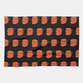 不気味ハロウィンジャック・オ・ランタン キッチンタオル