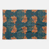 不気味ハロウィンスパイダーズ&リリービクトリアンヴィンテージ キッチンタオル (横)