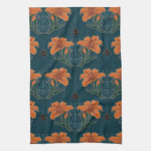 不気味ハロウィンスパイダーズ&リリービクトリアンヴィンテージ キッチンタオル (縦)