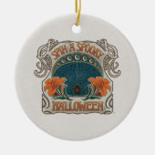 不気味ハロウィンスパイダーズ&リリービクトリアンヴィンテージ セラミックオーナメント (正面)