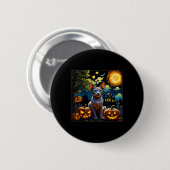 不気味ハロウィンスフィンクス星空の夜 缶バッジ (正面&裏面)