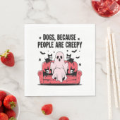 不気味ハロウィン不気味ドッグ幽霊PNG 2 スタンダードランチョンナプキン (インサイチュ)