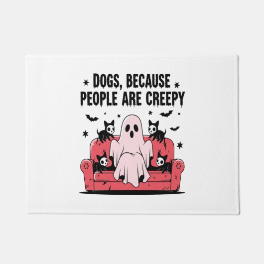 不気味ハロウィン不気味ドッグ幽霊PNG 2 ドアマット (正面)