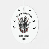 不気味ハロウィン婚約したロックスケルトン メタルオーナメント (正面左)