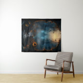 不気味ハロウィン幽霊のよく出るスパイダーパス タペストリー (インサイチュ(横))