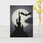 不気味ハロウィン幽霊のよく出るハウスオンヒル カード (黄色い花)