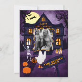 不気味ハロウィン幽霊のよく出るハウス2枚の写真 シーズンカード (正面)