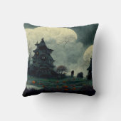 不気味ハロウィン幽霊のよく出るハウス クッション (裏面)