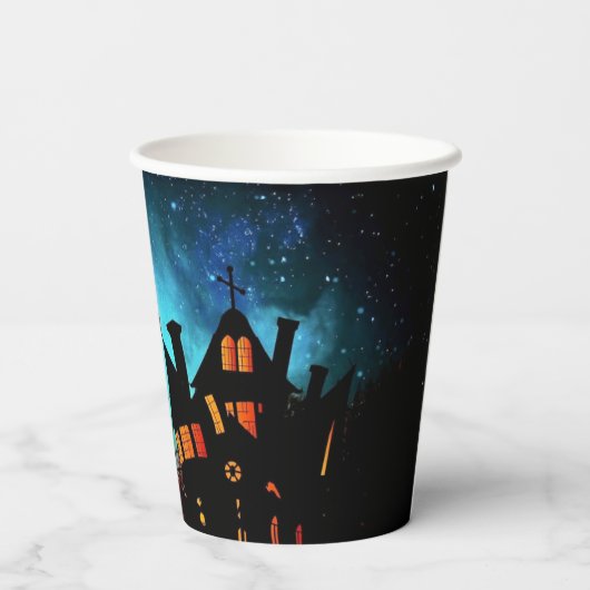 不気味ハロウィン幽霊のよく出るハウス 紙コップ (裏面)
