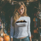 不気味ハロウィン幽霊のよく出るヴィレッジ トライブレンドTシャツ