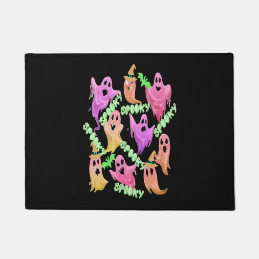 不気味ハロウィン幽霊不気味ハロウィンかわいい ドアマット (正面)